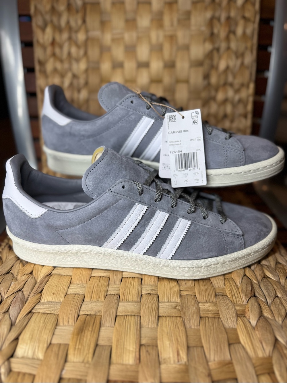 Adidas Shoes Mens size 11 Campus 80s Originals Sneakers Gray White Off White NWT